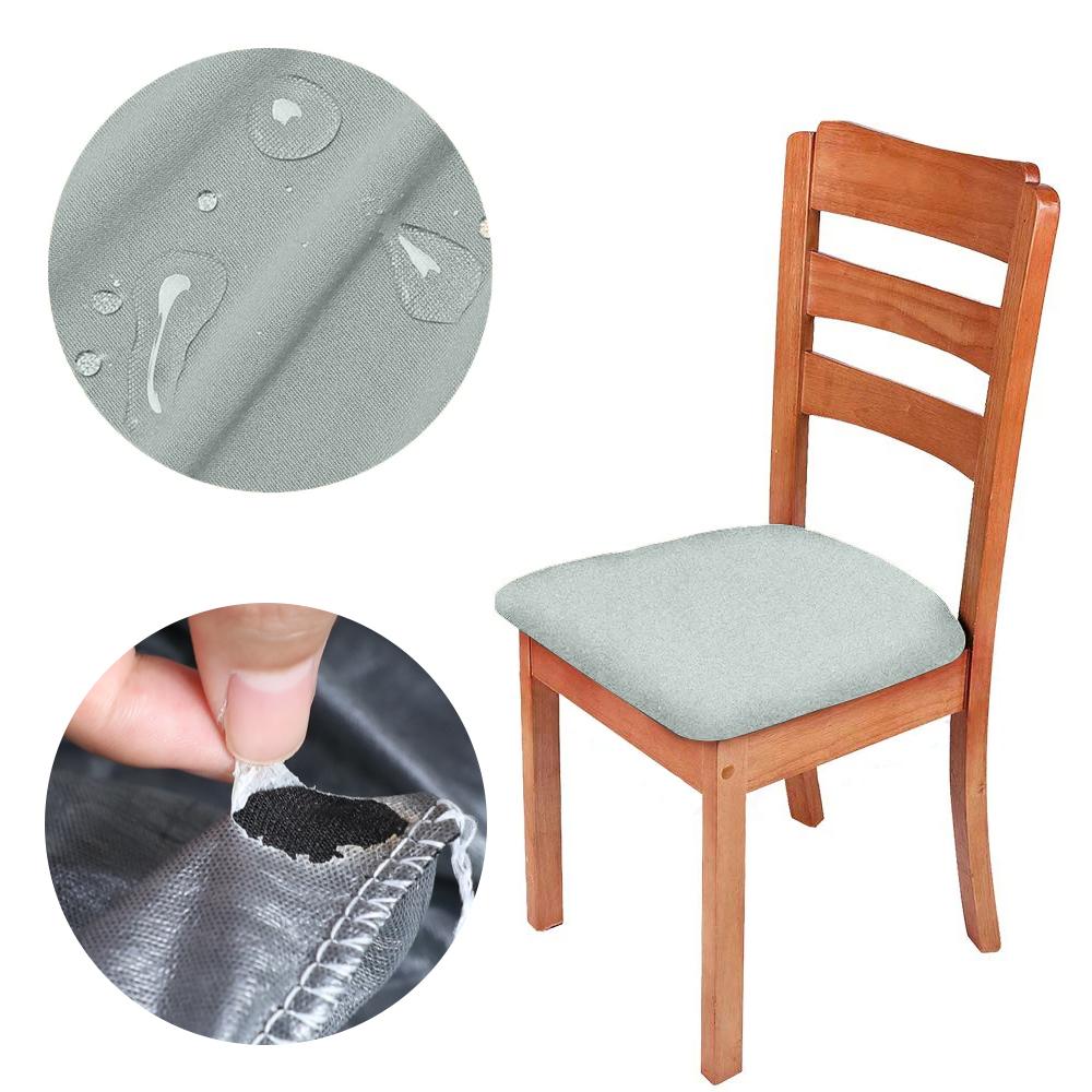 1246 шт Новые водонепроницаемые чехлы для стульев эластичные чехлы для сидений моющиеся чехлы для подушек однотонные для дома столовой отеля свадьбы 1PC серый 2354₽