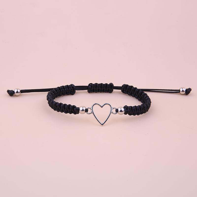 Hand Crafted Love Heart Couple Bracelet For Lover Women Men Adjustable Rope Friends Relationship Matching Bracelets Jewelry Gift