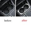 Sliver Steel Middle Console Water Cup Frame Trim 1PCS For Benz C-Class 2015-