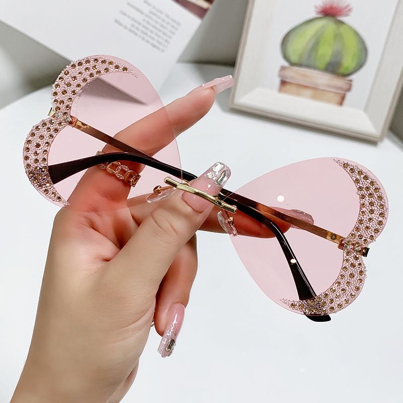 No Ip Womens Heart Shape Handmade Sunglasses With Uv400 Protection For Parties And Stage Shows