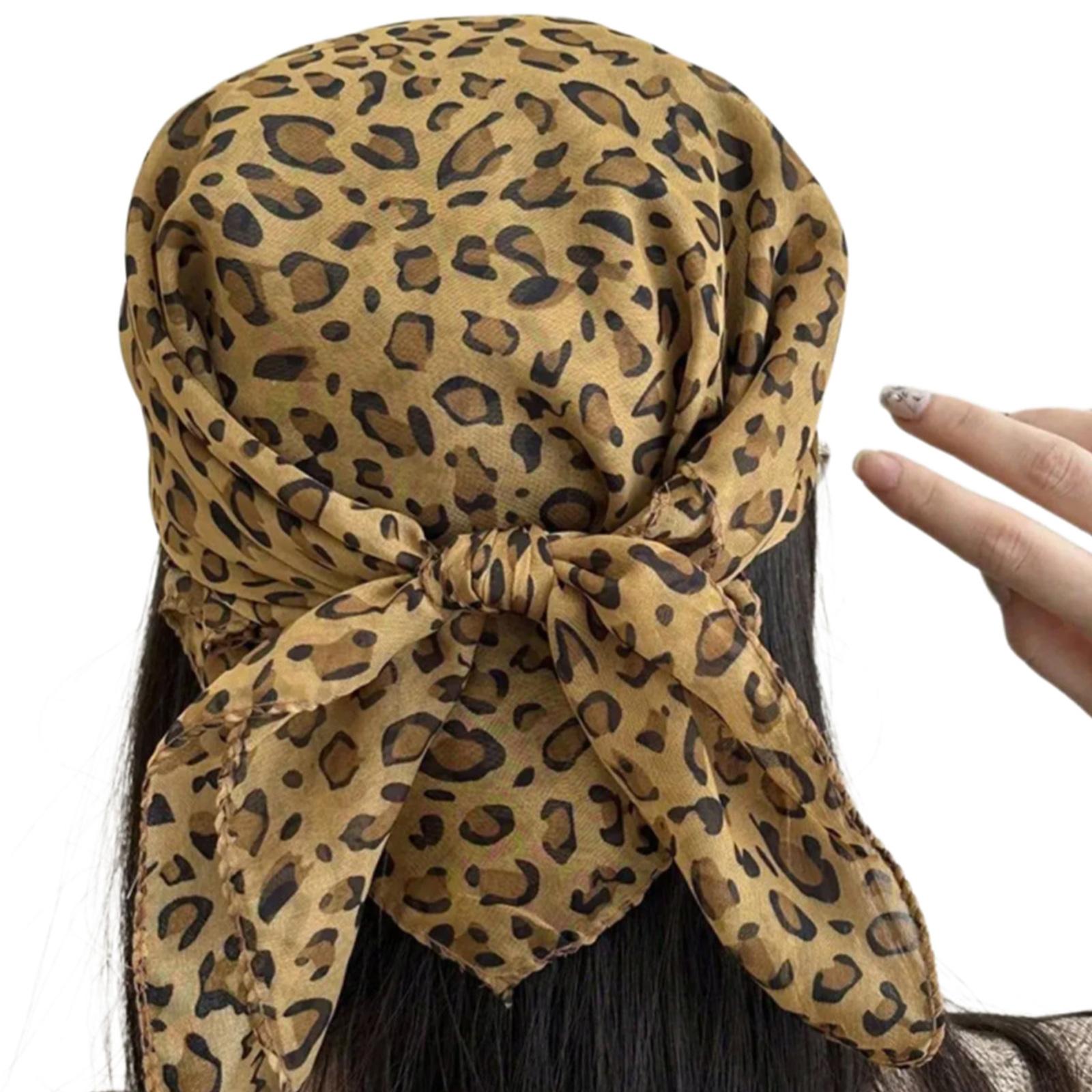 

Ретро Леопардовый Принт Головной Платок Модный Женский Головной Шарф Прочный Шарф для Повседневной Носки 2