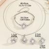 European and American minimalist fashion geometric zirconia-studded ring, earrings, bracelet, pendant, necklace, collarbone chain jewelry set