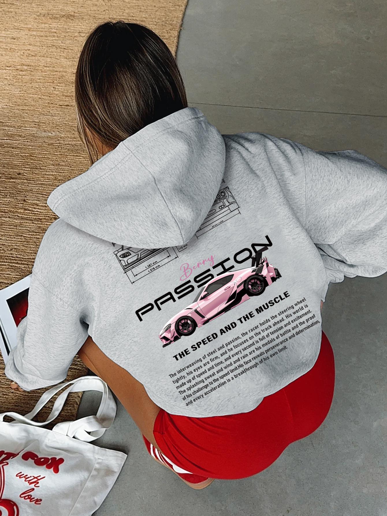 

Women s Double-Sided Print Casual Sports Hoodie Small сірий колір