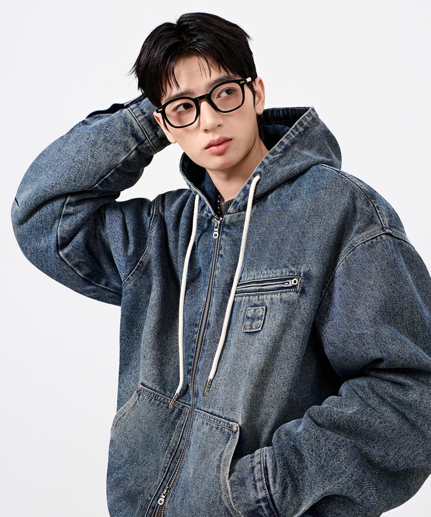 Dimitri Black 2Way Detroit Padded Jacket_Denim Dust Indigo