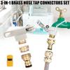 Universal 3-In-1 Brass Hose Tap Connectors Set Vintage Faucet Adapter Washing Machine Quick Connector