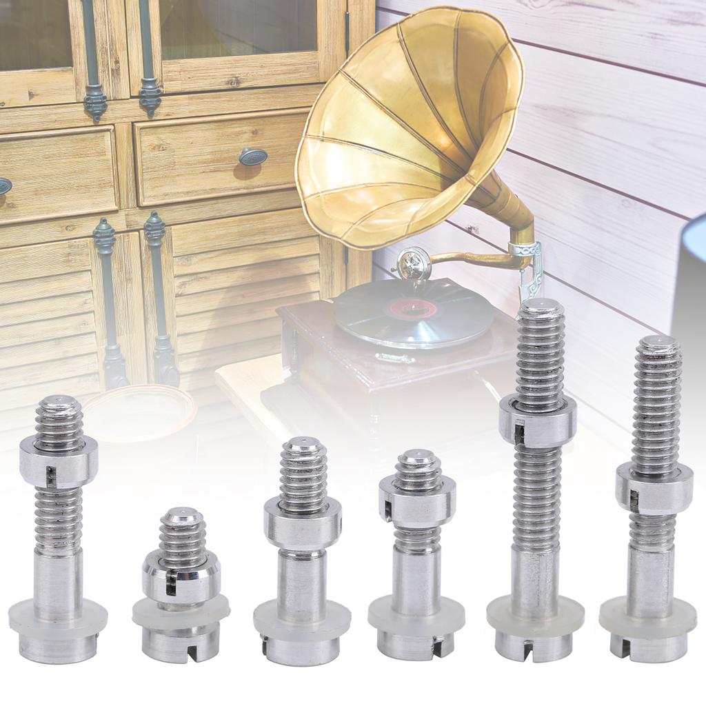 6Pcs M2.5 Screw Bolts Nut Washers Set Silver for Record Player Cartridge Fitting Kit