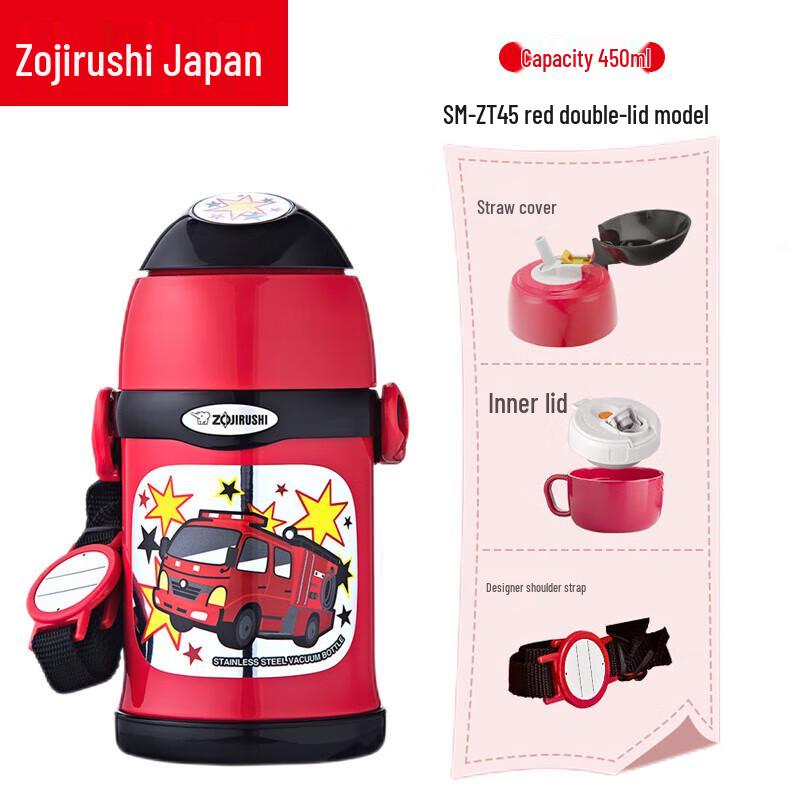 Zojirushi SC-ZT45 Kids Dual-Lid Insulated Straw Bottle