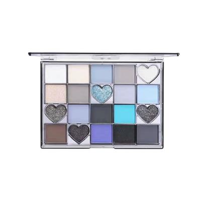 FUGU UP Heart Shadow Palette Smoky Shadow Pearl Shadow Matte Shadow Blusher Shadow Eyeshadow Blue, 1 Pc, Blue