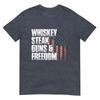 Whiskey Steak Guns Freedom Patriotic Flag Gift Tshirt