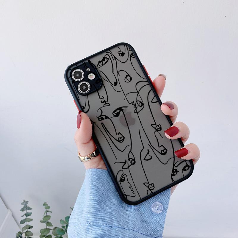 Funny Abstract Art Lines Fashion Phone Cases Cartoon Women Cover For Iphone 15 14 7 8 Plus XR XS XS 15 11 14 12 13 Pro Max Coque
