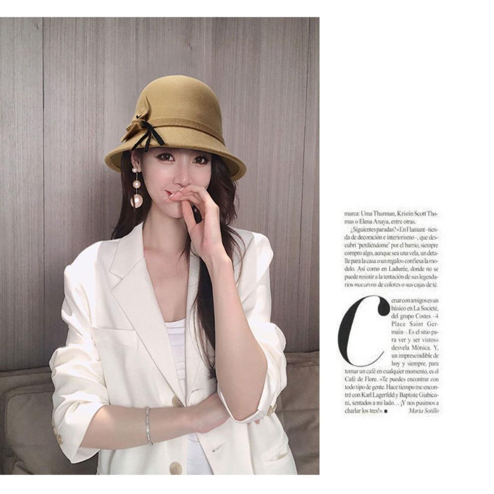 Fashion Felt Bucket Cap Warmer Fisherman Cap Autumn Winter Hat Church Bowler Cloche Hats Lady Girl