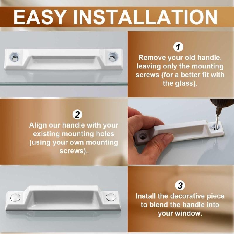 Ergonomic Grip Screen Window Handles for Comfortable Use with Smooth Sliding Action in Various Room