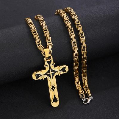 Trendy Multi-Color Enamel Cross Double Layer Pendant Necklace