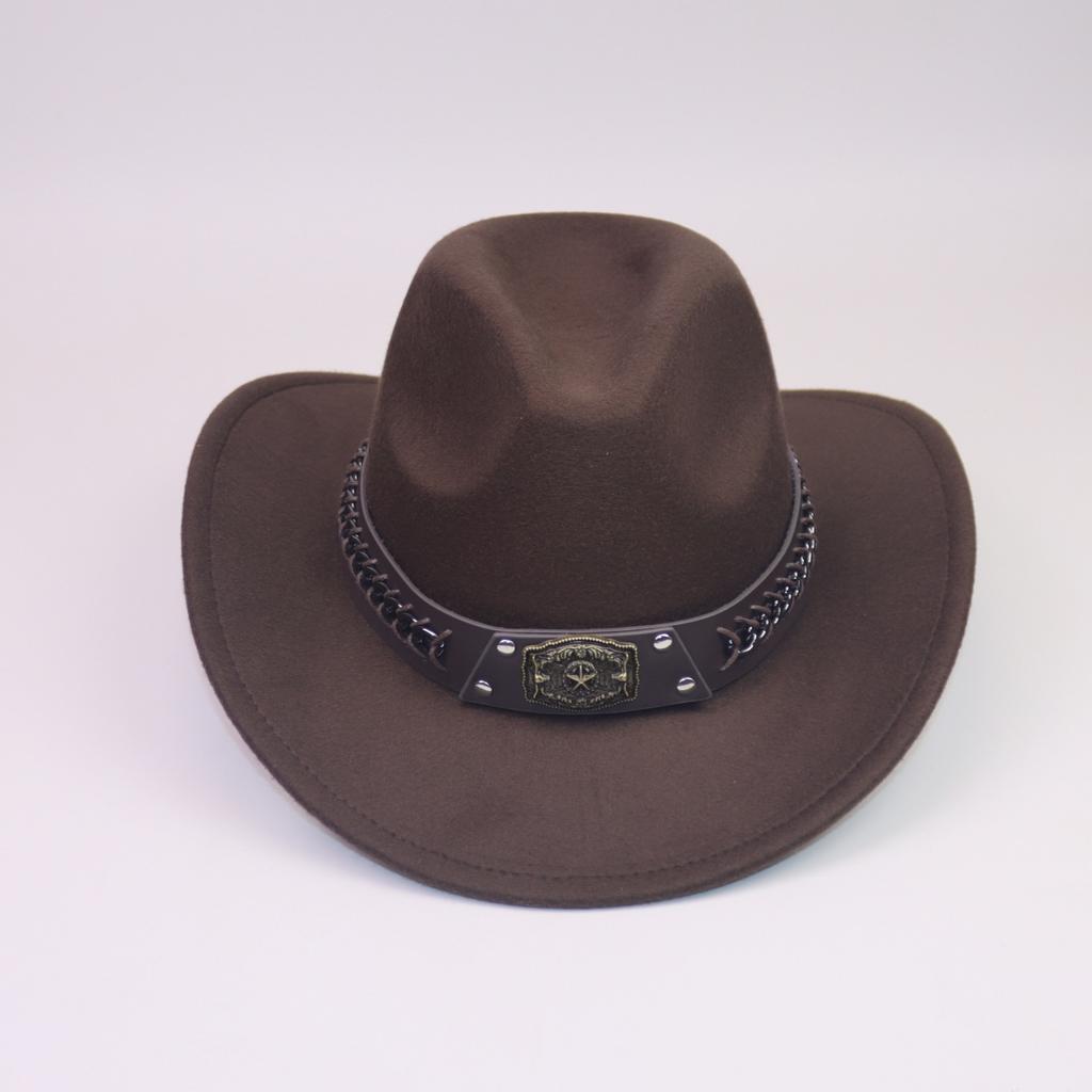 Male and Female Couples Jazz Hat Bucket Hat European and American Style Big Edge Top Hat Sunscreen Hat Woolen Cowboy Hat
