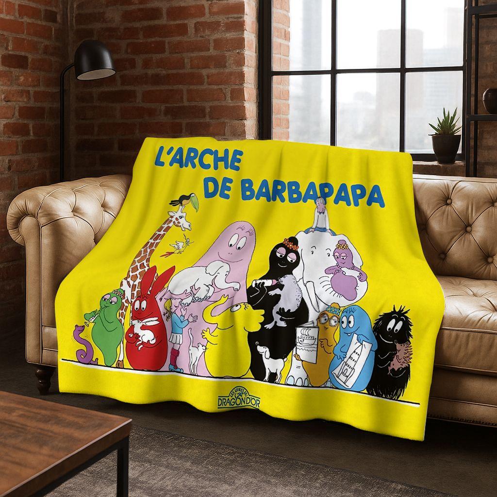 Cartoon Les Barbapapa Barbamama Family 3D Flannel Blanket,Warm and Cozy Soft Throw Blanket for Home Bedroom Bed Sofa Cover Kids