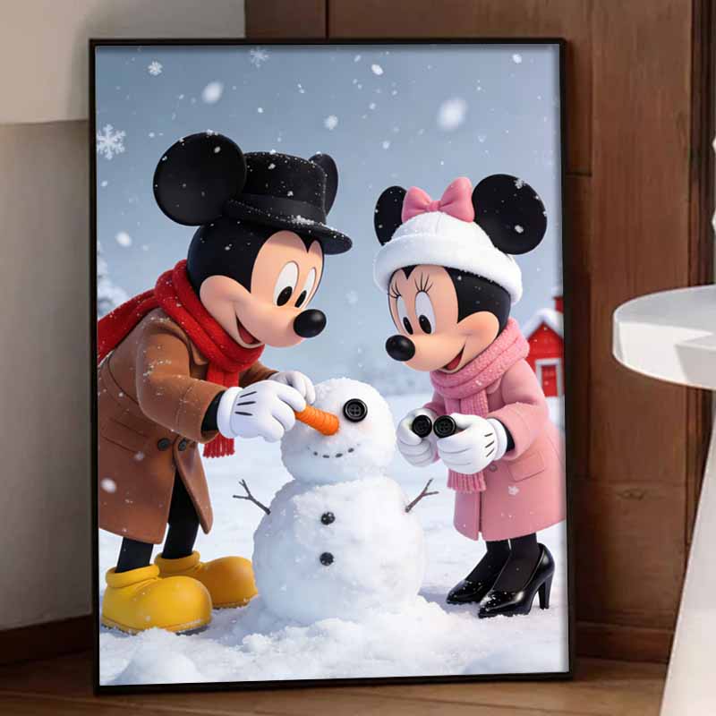 Disney Diamond Art Painting Kit 5D Diamond Snowman Painting Dot Art Gemstone Crystal Paint Diamond Home Wall Decor