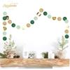 NICROLANDEE Wedding Party Decorations - 3 Pack Sage Green Dots Paper Garland String Hanging Backdrop for St Patricks Day Rustic Wedding, Neutral Baby