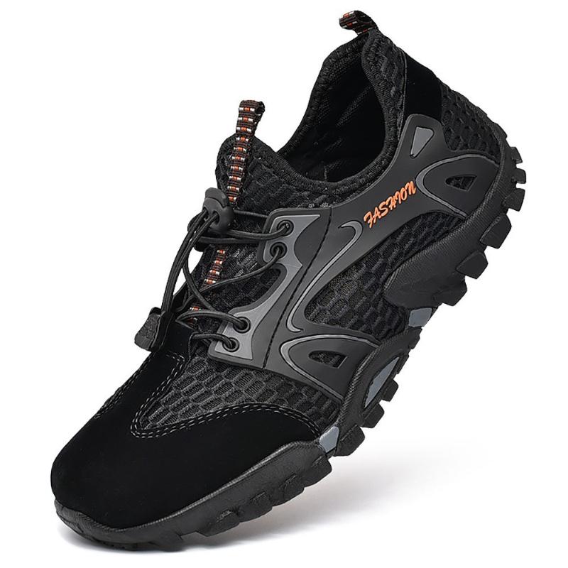 Summer Men's Sandals Water Shoes Korean Style Trendy Hiking Men Shoes, Breathable Mesh Lightweight Outdoor Casual Men's Shoes