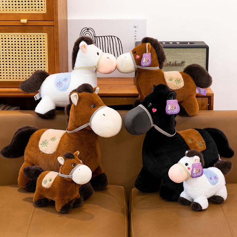 Cute Pony Cloth Doll Plush Toy Foal Doll Zodiac Horse Year Mascot Ornaments Children's Gift