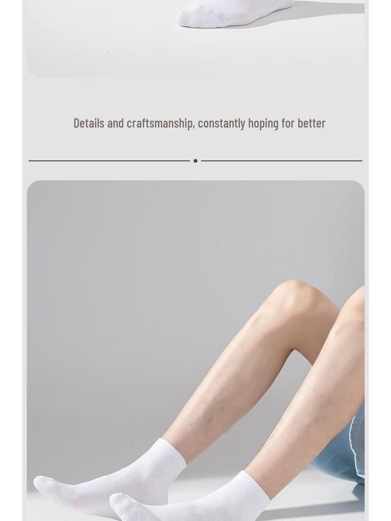 Men's Grade 10A Antibacterial Breathable Sweat-Absorbent Odor-Resistant Mid-Calf Socks for Autumn/Winter