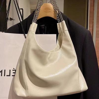 Weiche Leder Retro Tragetasche 2025 neue trendige Lazy-Style Schulter Große Tasche Große Kapazität Kette Achseltasche