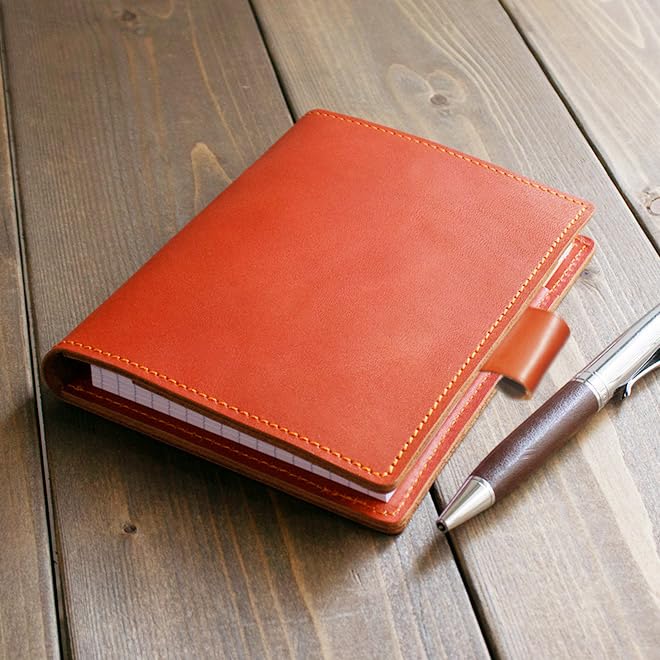 Rhodia 12 Horizontal Cover with Pen Genuine Leather in Includes One Notepad No. Holder, (Made Japan), (Brown)