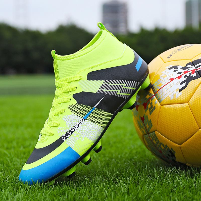 Hohe Fußballschuhe Kinder Jugend Lange gebrochene Nägel Fly-Woven Trainingsschuhe für Grund- und Sekundarschüler Wettkampfschuhe