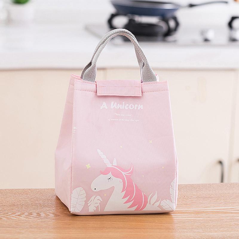 

Large-Capacity Lunch Bag Student Cartoon Insulation Bag Office Worker Portable Lunch Box Bag Insulated Waterproof Storage Bag розовый