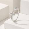 Exquisite Zircon Cross Ring for Women,Open Adjustable Heart Rings,Dainty Fashion Jewelry Gift