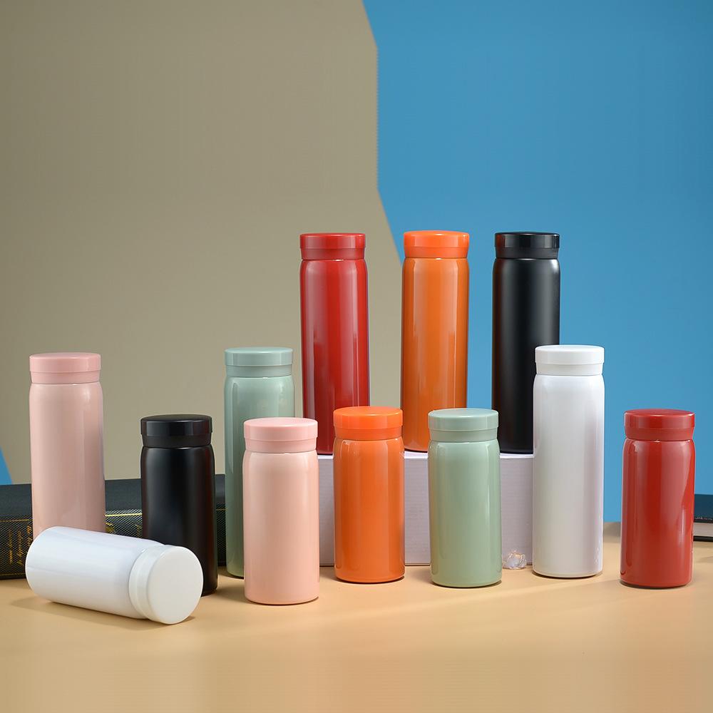 Womens Stylish Small Cap Pocket Cup Stainless Double-layer Thermos Cup Childrens Portable Mini Cup Durable Durable