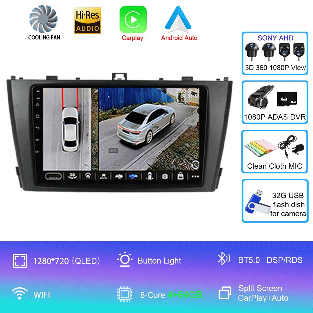 Android 14 Carplay Auto Radio Auto Pentru Toyota Avensis T27 2009 2010 2011 2012-2015 Navigație GPS Player Multimedia DSP Stereo 4G