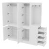 Extra Large Wardrobe 140 x 40 x 170 cm, with Drawers and Storage Compartments, Open Clothes Area with Storage Space, White (on the Right Side)