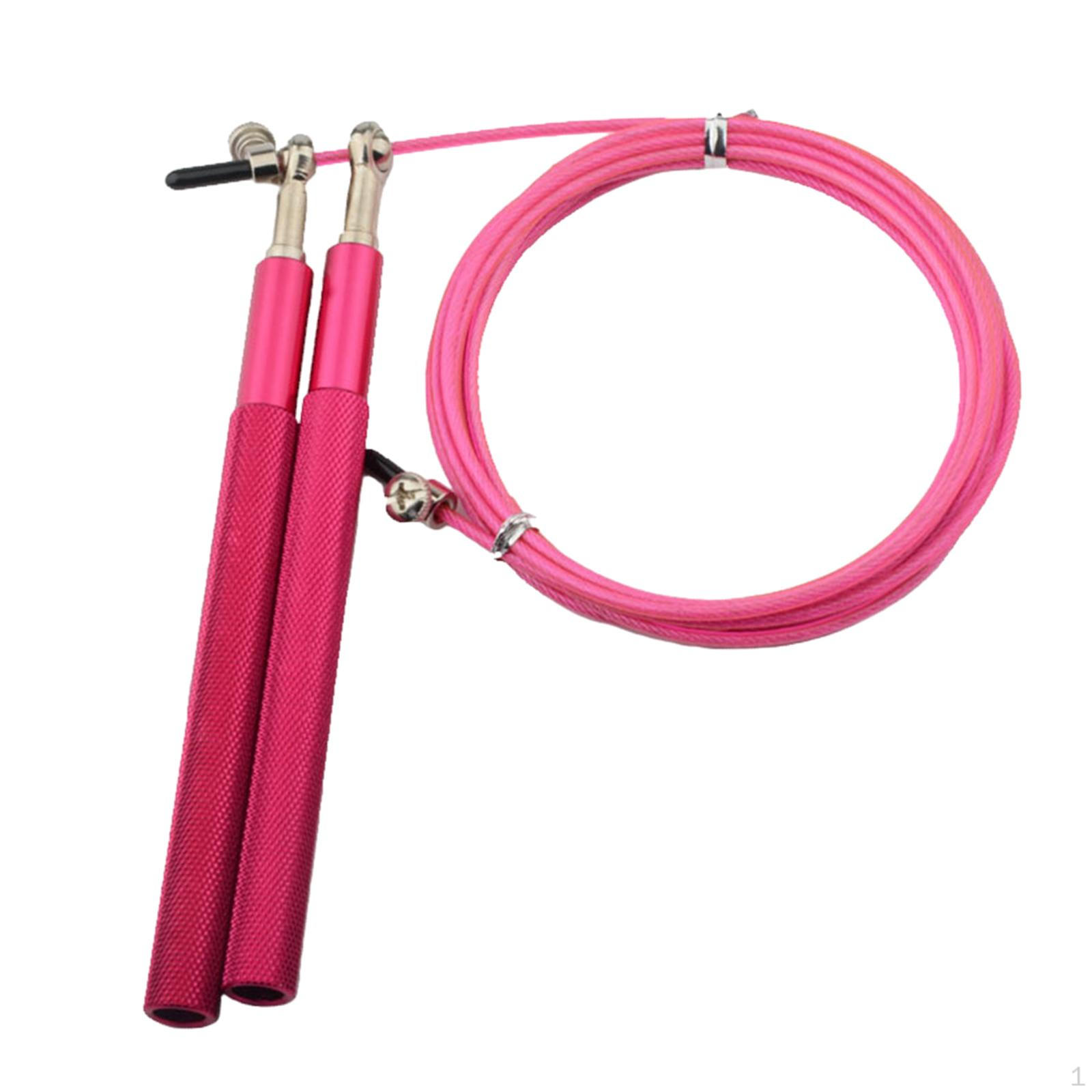 

Скоростная скакалка для детей и взрослых - регулируемая длина для тренировок на открытом воздухе Thin Pink