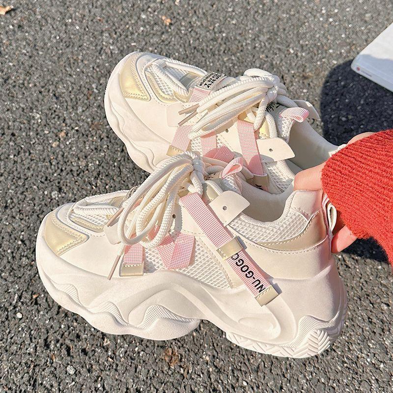 Dad Shoes Women's Spring and Autumn New Platform Muffin Shoes Heightening Casual Shoes Ins Four Seasons Can Wear Sports Shoes