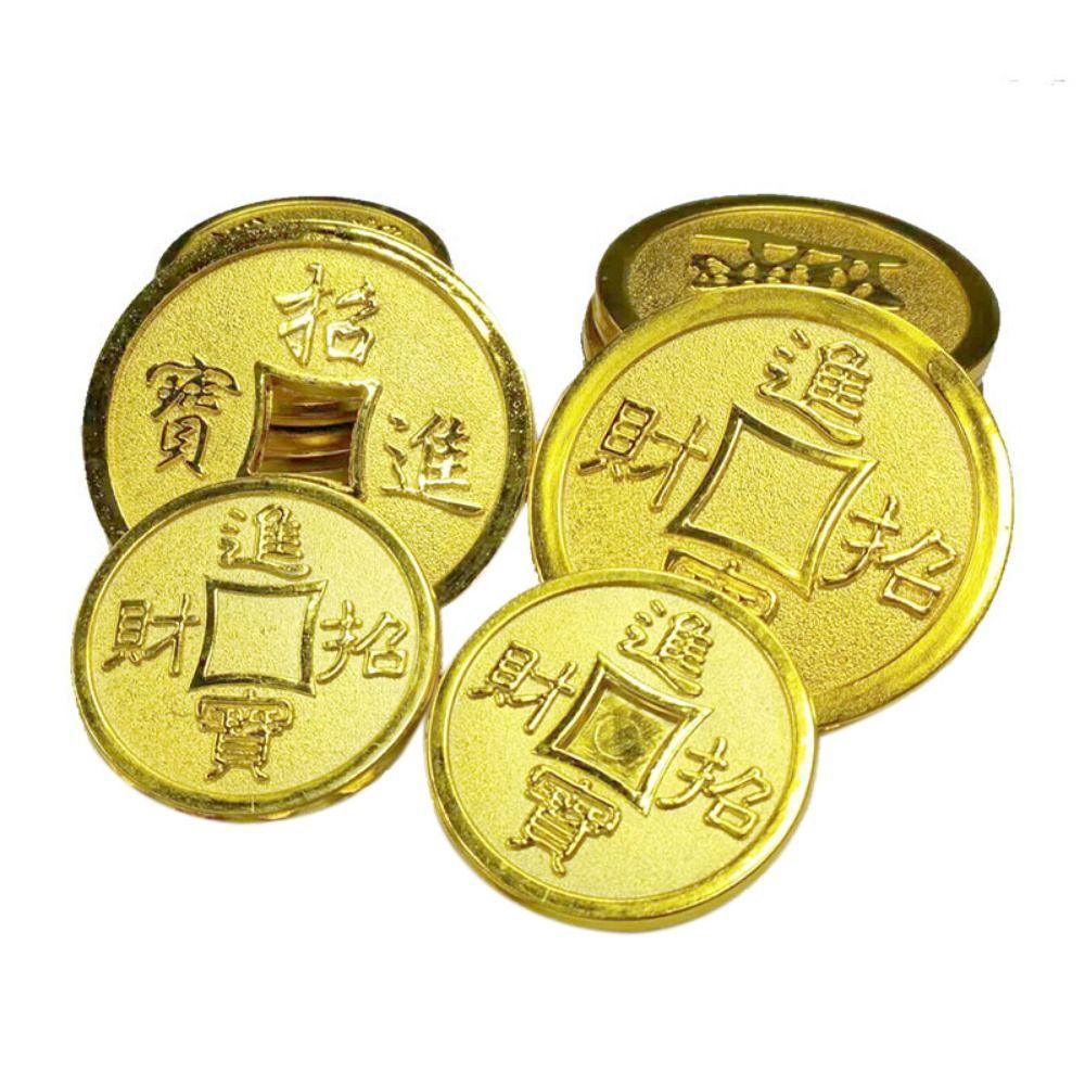 

Пластиковые древние счастливые монеты, двухсторонние китайские медные монеты для коллекции