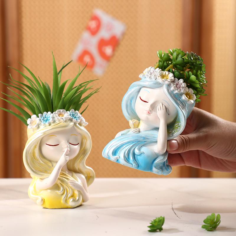 Girl's Flower Simulation Bonsai for Home and Office Decor