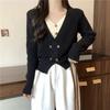 Fake two large-size women's clothing catties top 20 new versatile collar temperament 0 fashionable double-breasted
