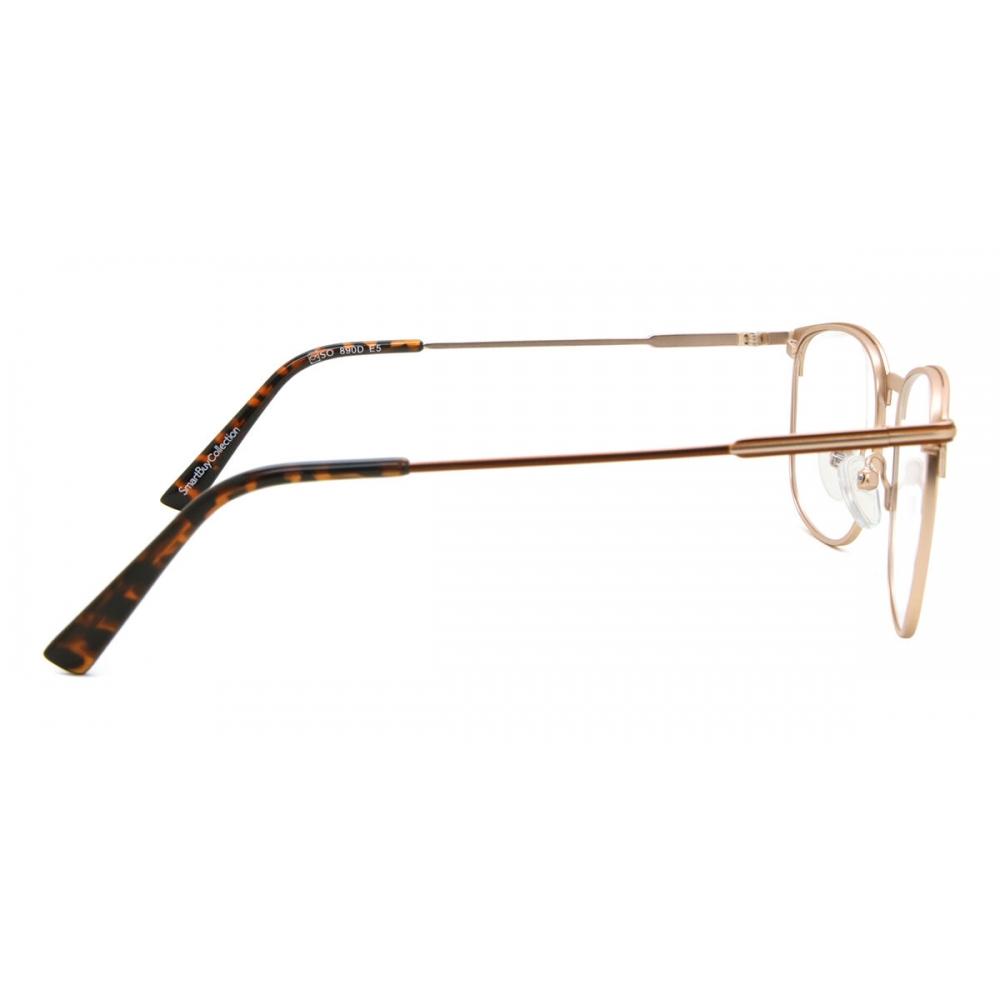 Full Rim Square Brown Gold Smartbuy Collection Brend 890d Fashion Unisex Eyeglasses