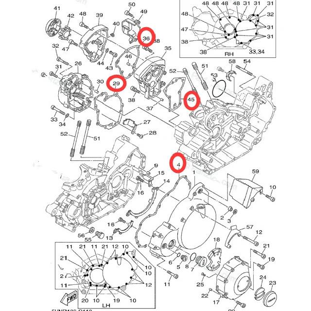 Crankcase Generator Clutch Cover Gasket Kits For Yamaha XV1600 Road Star 1600 99-03 XV1700 Roadstar1700 02-14