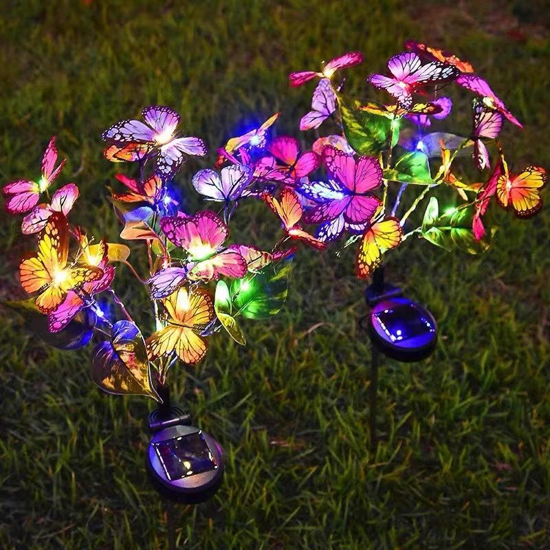 

1PC Solar LED Butterfly Flower Light Outdoor Simulation Butterfly Lawn Lamp Garden Waterproof Landscape For Home Christmas Decor