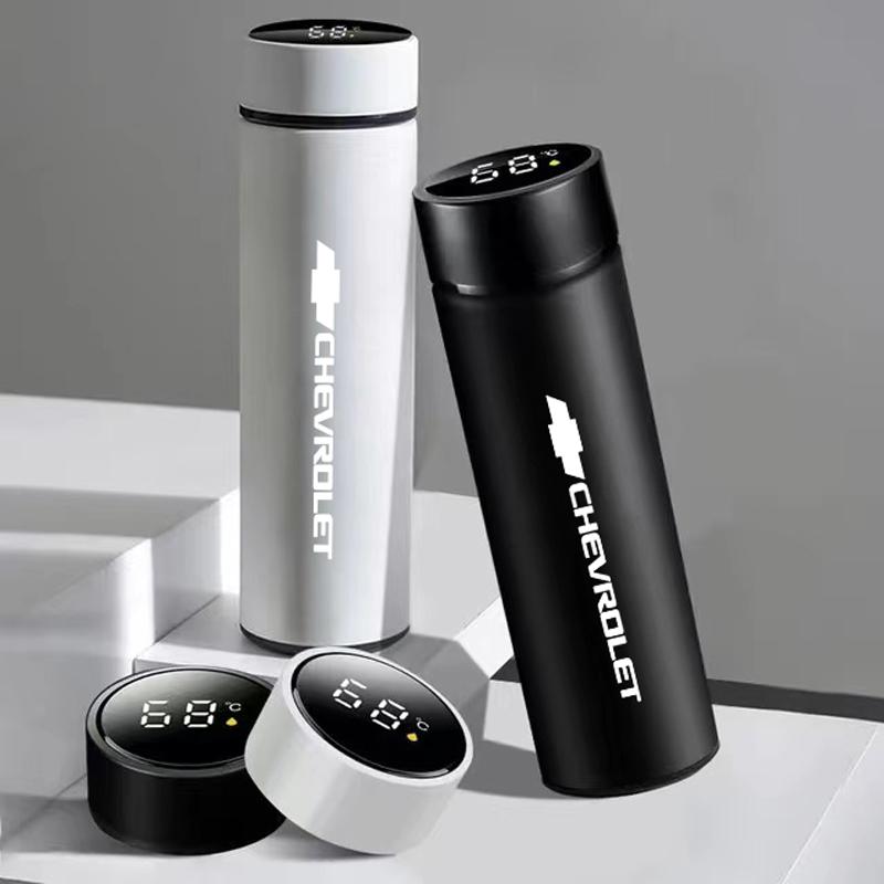 Auto Logo Thermoskanne Auslaufsichere Tasse Tragbare Flasche Auto Zubehör Für Chevrolet CRUZE Spark Captiva Cruze Tracker Epica Nubira Z71