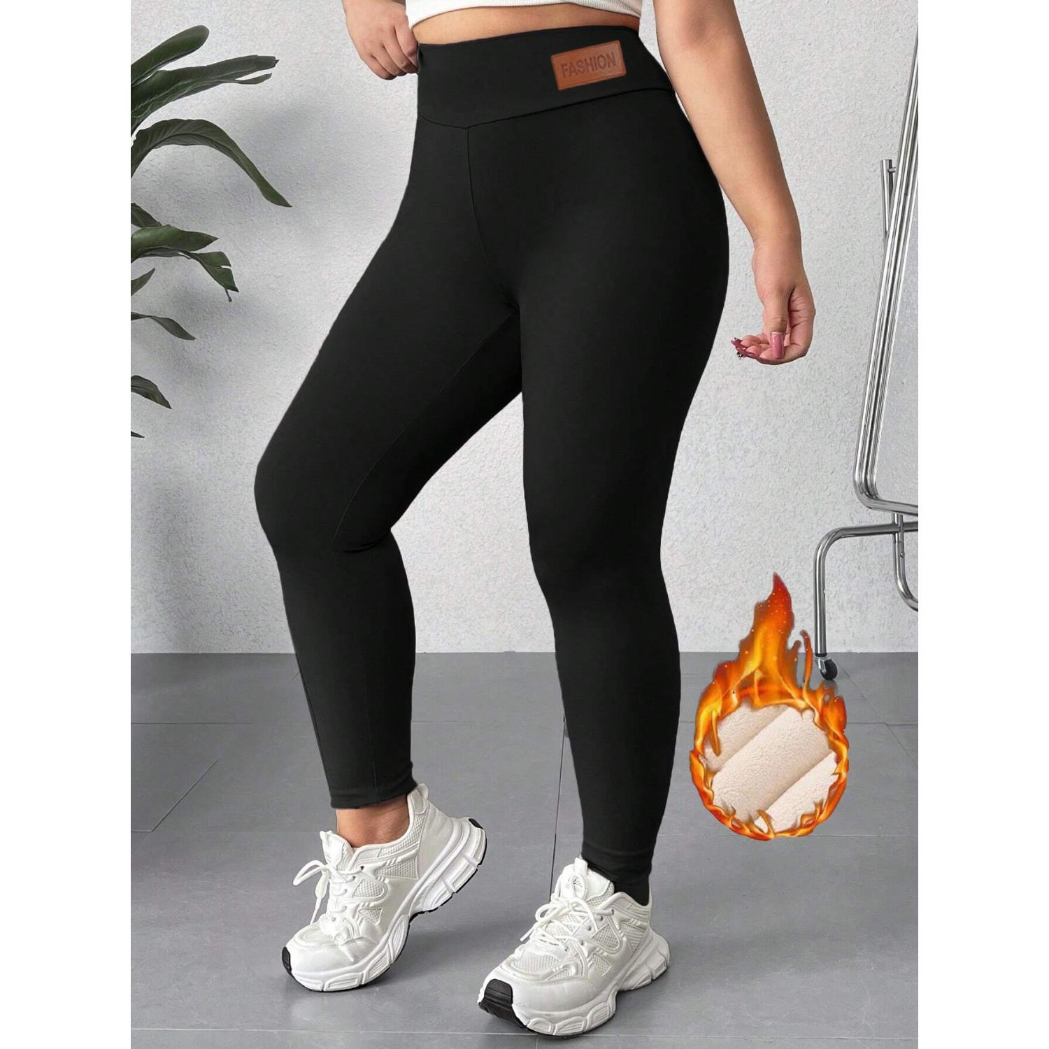 Women s High Waist Fleece Lined Leggings Plus Size Thermal Winter Cropped Pants 0XL