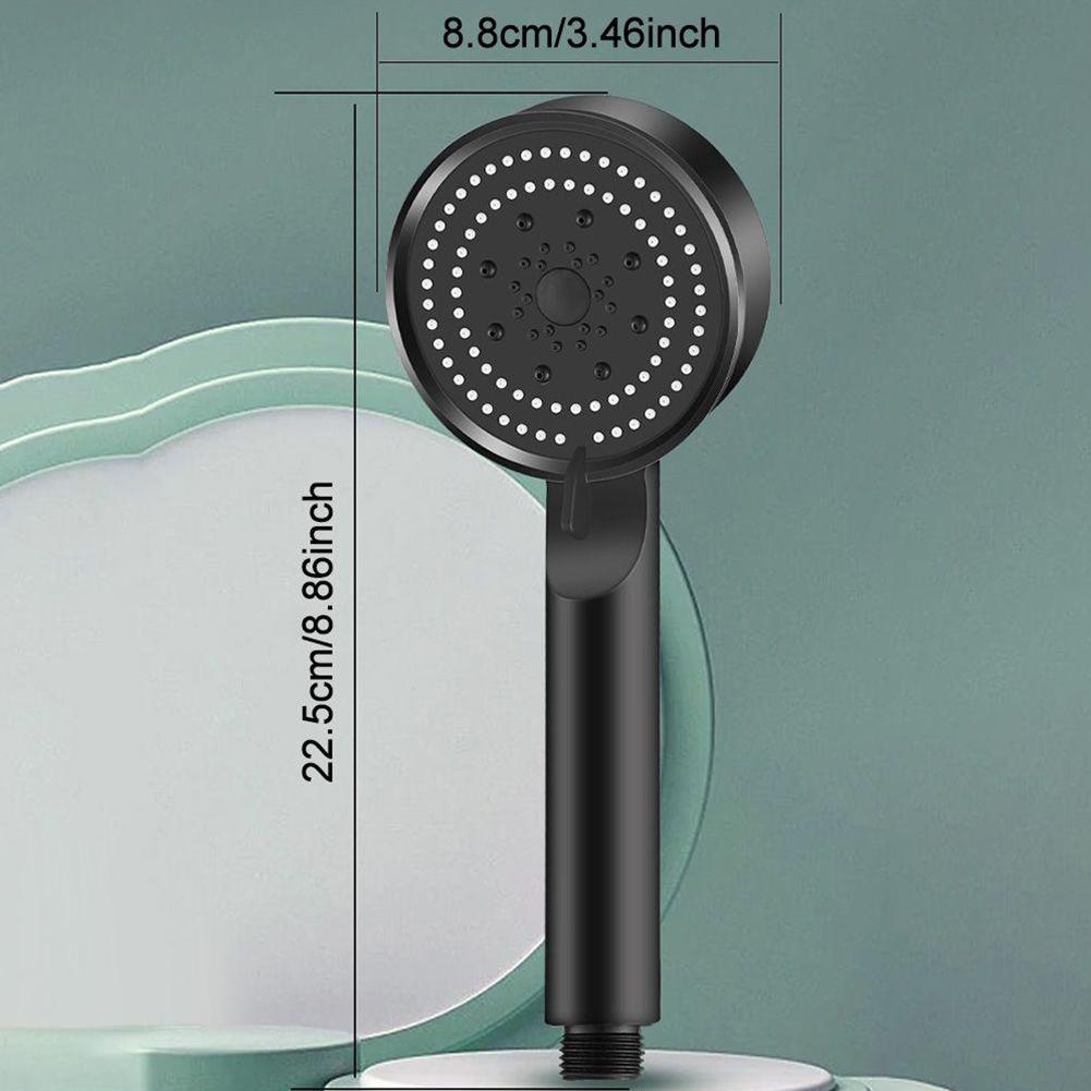 Upgraded Shower Head 5 Modes Bathroom Black ABS Plastic