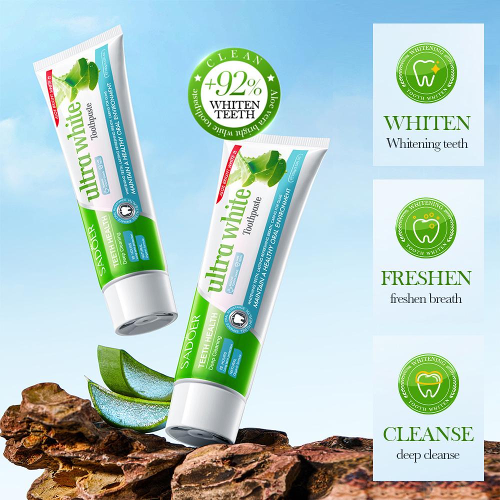 1 st SADOER Aloe Vera Tandkräm, Djuprengörande Tandrester, Frisk Andedräkt Tandtvätt Tandkräm 100g