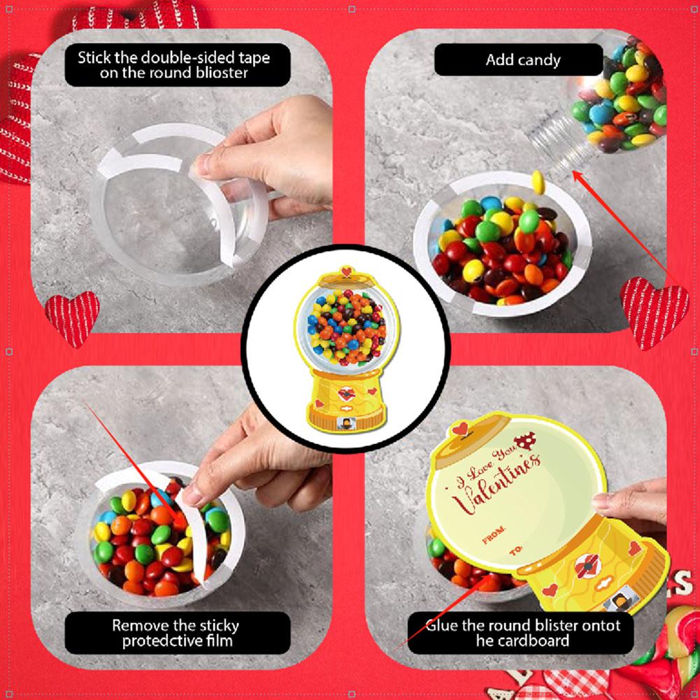 36pcs Valentine's Day Twister DIY Candy Jar Holiday Greeting Card Classroom Rewards Exchange Gifts For Children's Parties