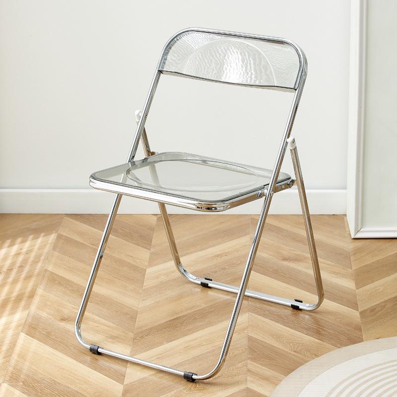Acrylic Transparent Ghost Folding Chair for Dining, Photography, and Home Use