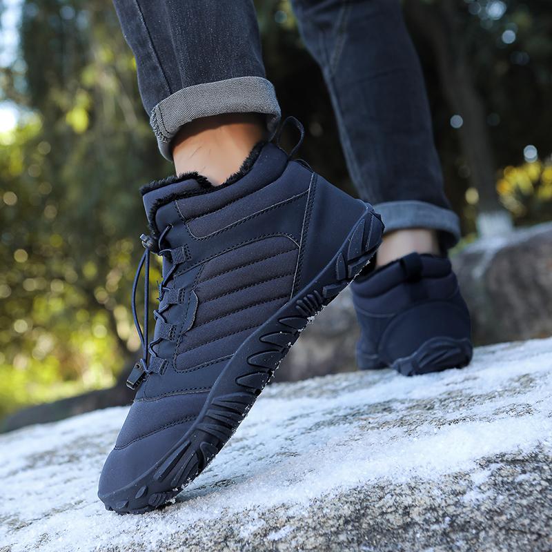 Plush Women's Snow Boots High-top Cotton Shoes Men's Warm Short Boots Non-slip Winter Outdoor Walking Shoes