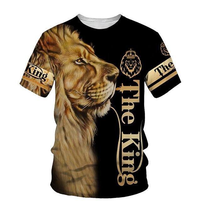 2022 sommer männer Casual Anzug Mode 2 Stück Set 3D Gedruckt Löwe Kurzarm T-Shirt Shorts Anzug Sportswear Casual shorts
