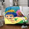 Bubble Guppies Adventure Flannel Blanket Super Soft Warm Cozy Blanket For Sofa Bed Office Travel Allseason Home Decor Gift