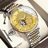 POEDAGAR Luxury Man Watch Stainless Steel Hollow Tourbillon Men Clock Luminous Mechanical Automatic Business Men's Watches Reloj
